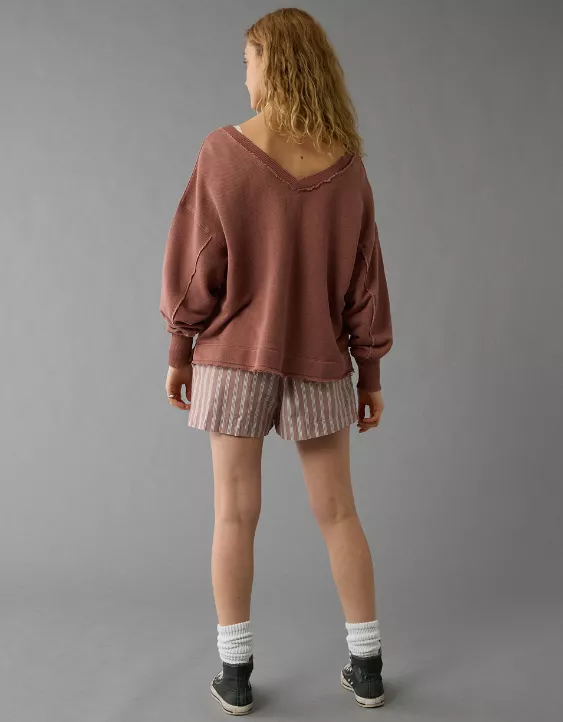 Aeo AE Saltwash Double V-Neck Sweatshirt