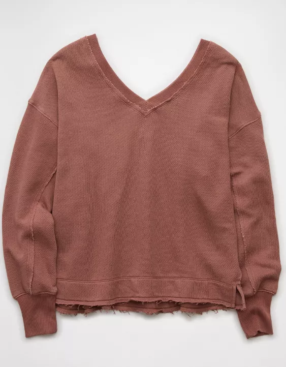 Aeo AE Saltwash Double V-Neck Sweatshirt