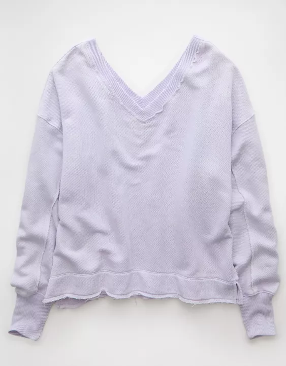 Aeo AE Saltwash Double V-Neck Sweatshirt