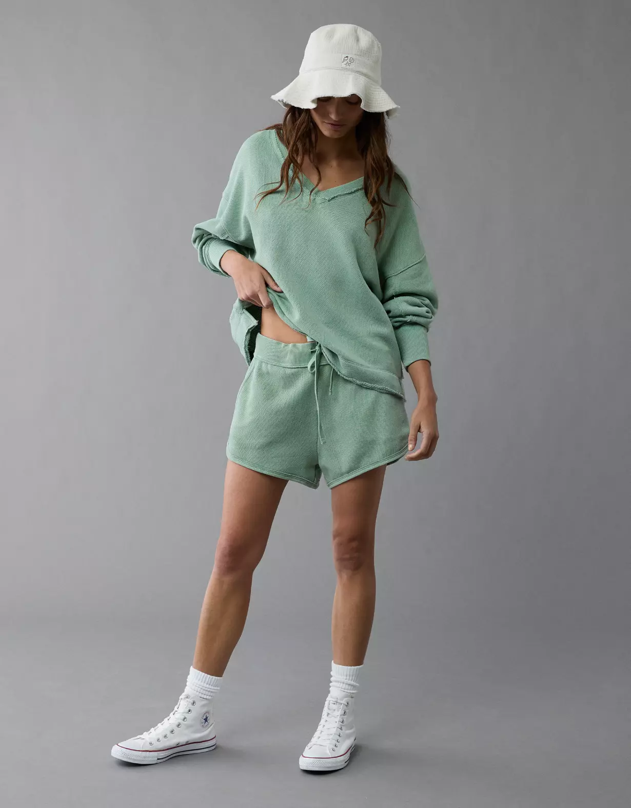 aeo AE Saltwash Double V-Neck Sweatshirt
