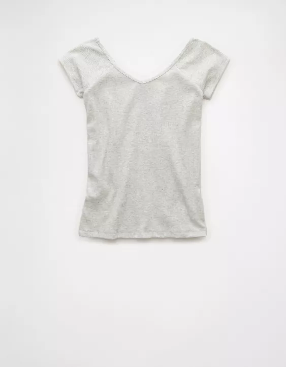 Aeo AE Saltwash V-Neck Baby Tee