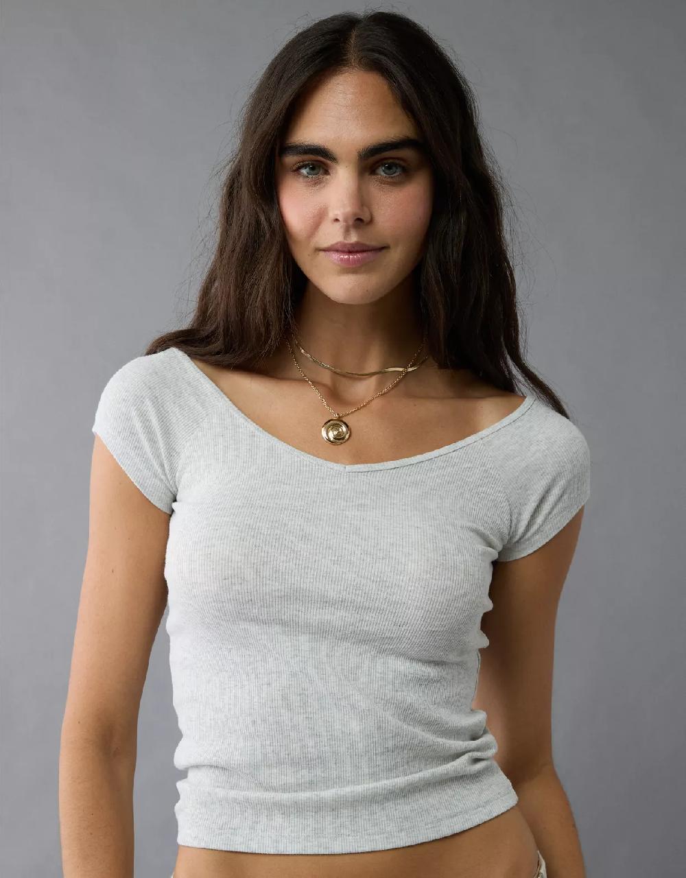 aeo AE Saltwash V-Neck Baby Tee