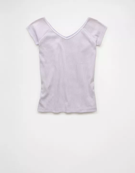 Aeo AE Saltwash V-Neck Baby Tee