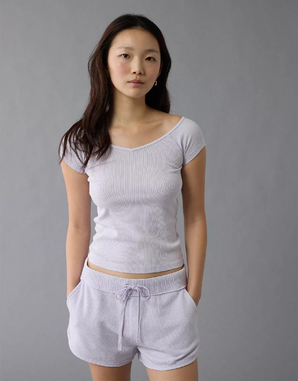 aeo AE Saltwash V-Neck Baby Tee