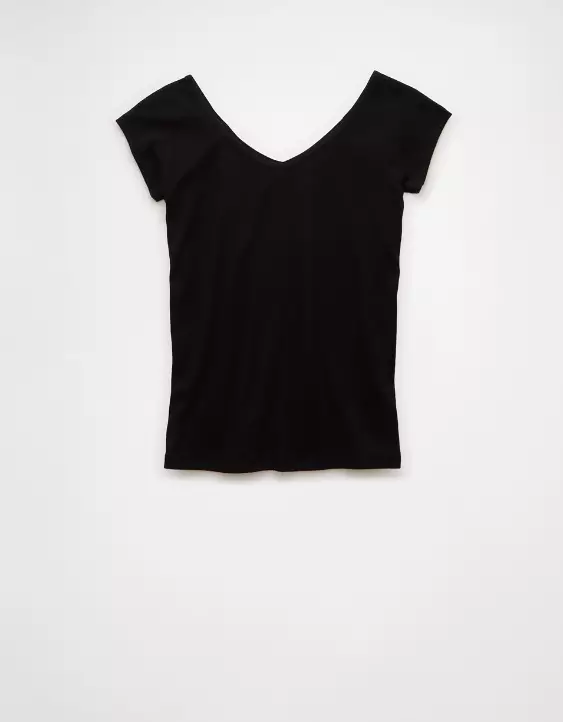 Aeo AE Saltwash V-Neck Baby Tee
