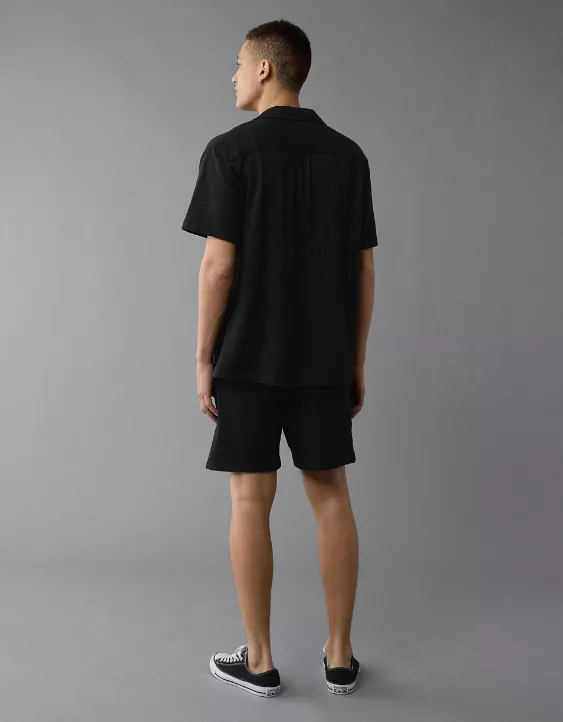 Aeo AE Seersucker Button-Up Camp Shirt