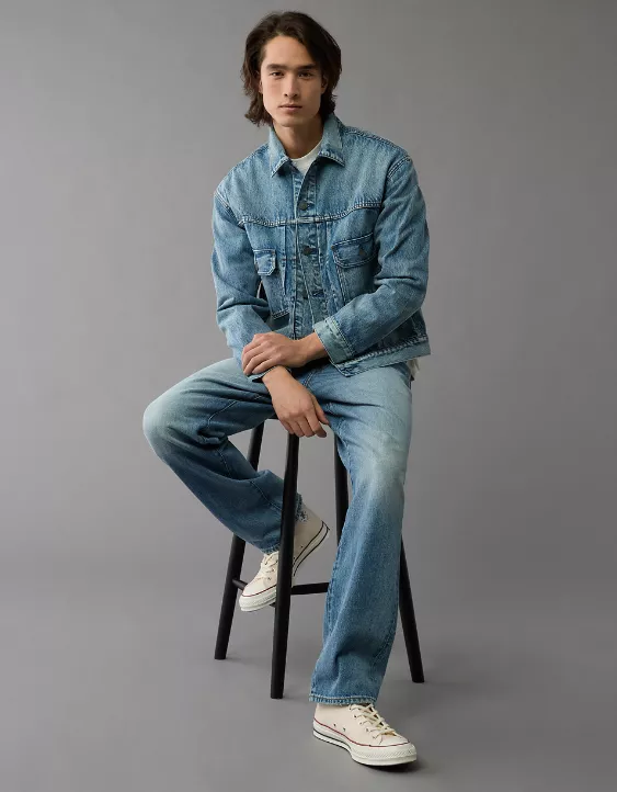 Aeo AE Slim Fit Denim Trucker Jacket