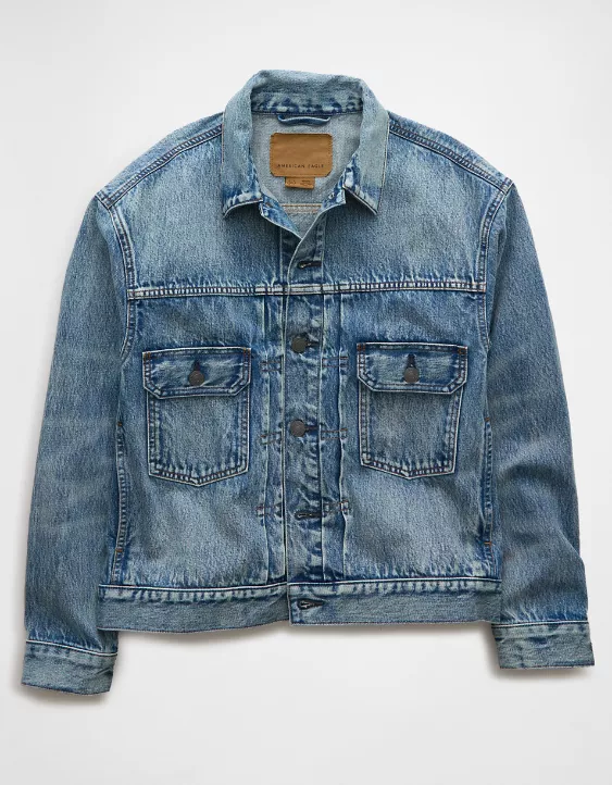 Aeo AE Slim Fit Denim Trucker Jacket
