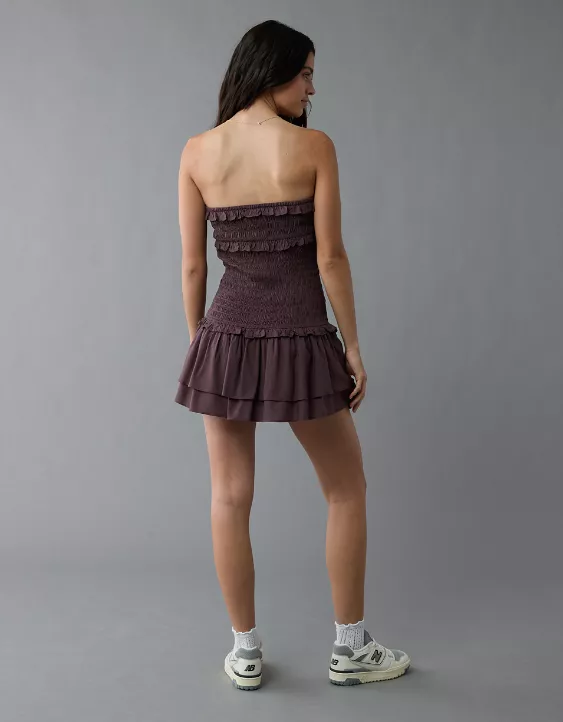 Aeo AE Smocked Ruffle Mini Dress