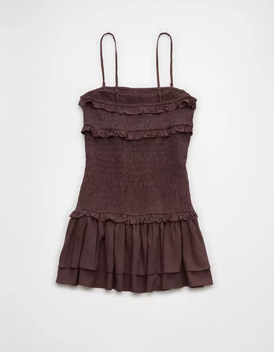 Aeo AE Smocked Ruffle Mini Dress