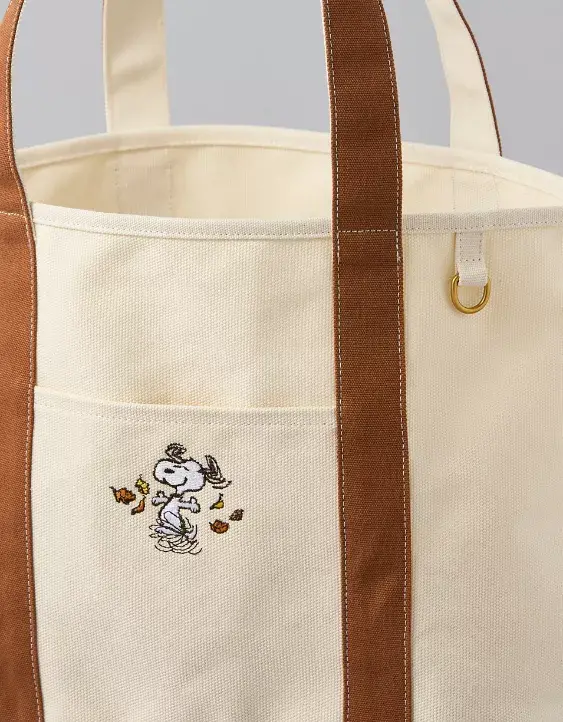 Aeo AE Snoopy Fall Graphic Canvas Tote