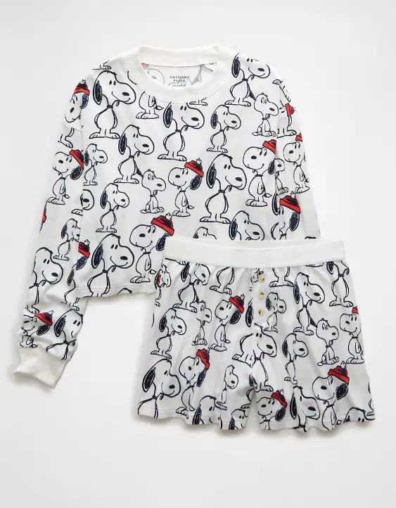Aeo AE Snoopy Plush PJ Set