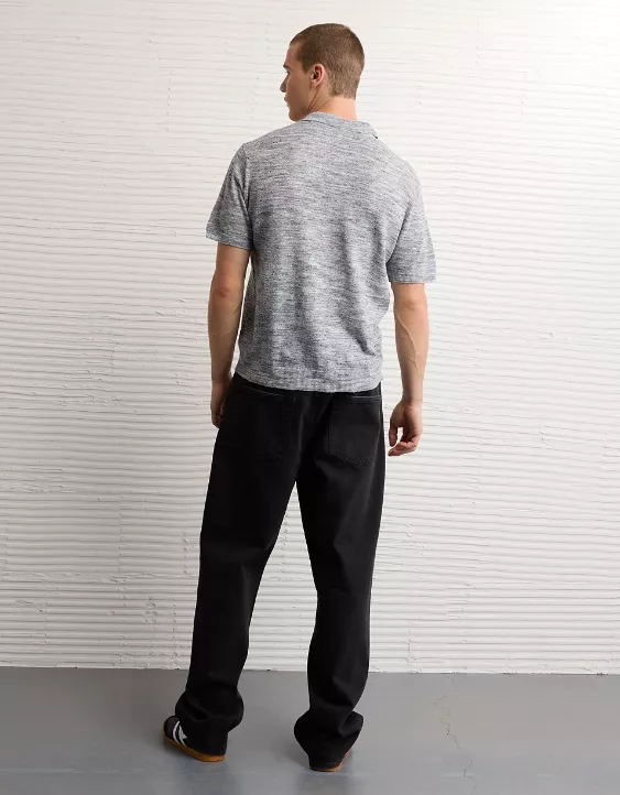 Aeo AE Space Dye Sweater Polo Shirt