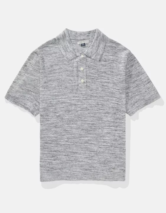 Aeo AE Space Dye Sweater Polo Shirt