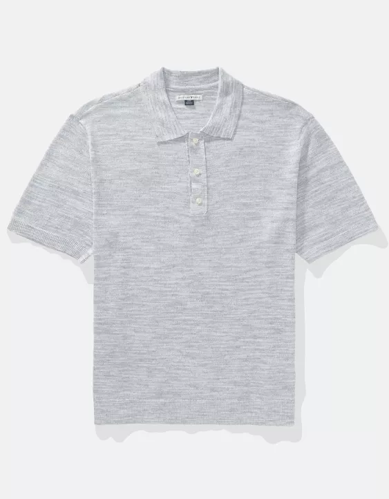 Aeo AE Space Dye Sweater Polo Shirt