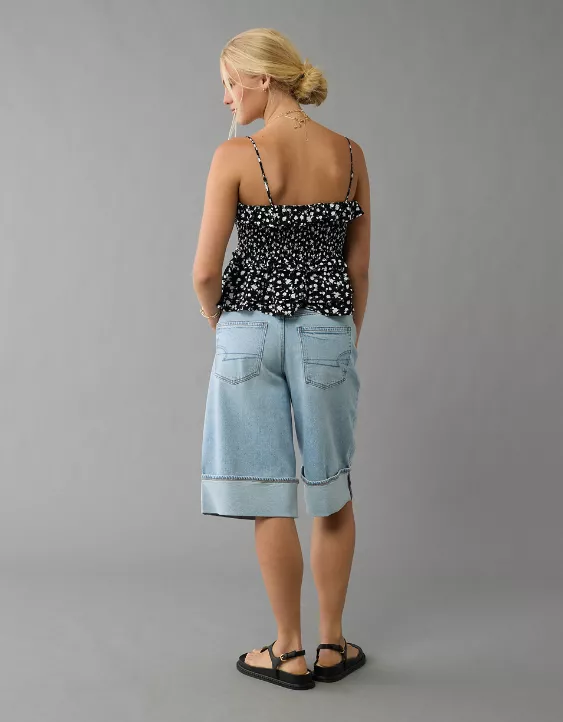 Aeo AE Square Neck Smocked Ruffle Cami