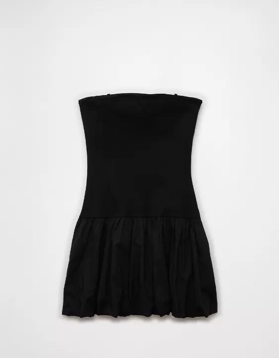 Aeo AE Strapless Drop Waist Bubble Mini Dress