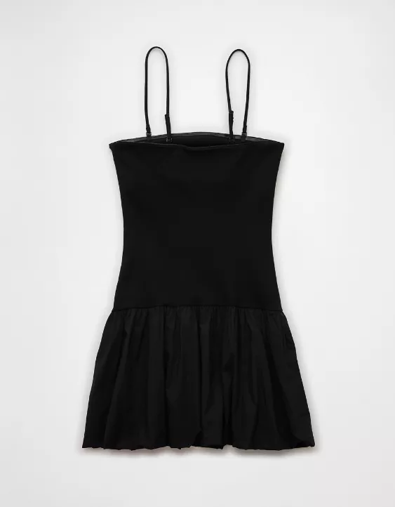 Aeo AE Strapless Drop Waist Bubble Mini Dress
