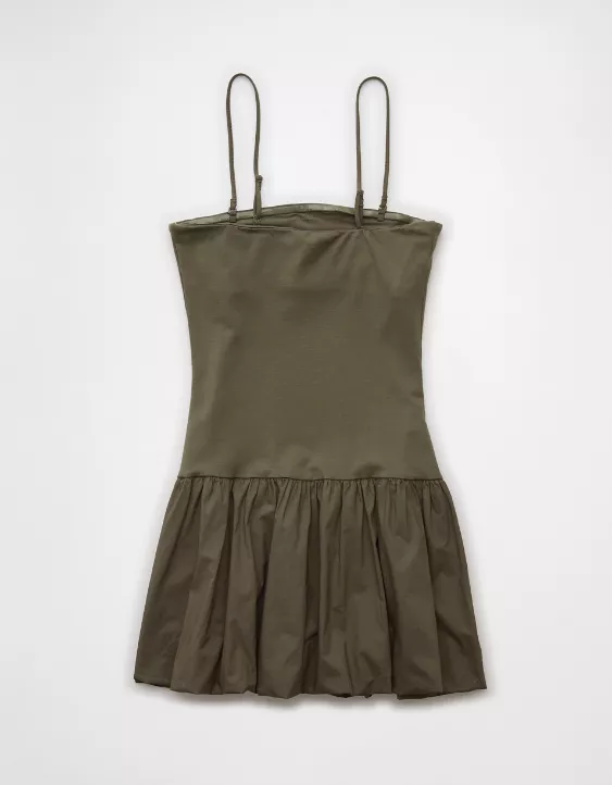 Aeo AE Strapless Drop Waist Bubble Mini Dress
