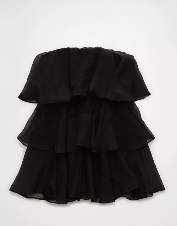 Aeo AE Strapless Ruffle Tiered Mini Dress