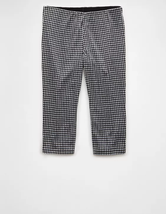 Aeo AE Stretch Low-Rise Gingham Capri Pant
