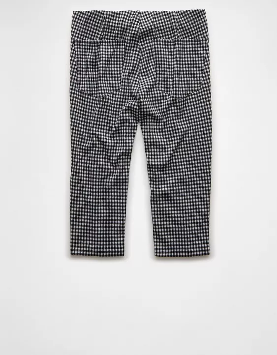 Aeo AE Stretch Low-Rise Gingham Capri Pant