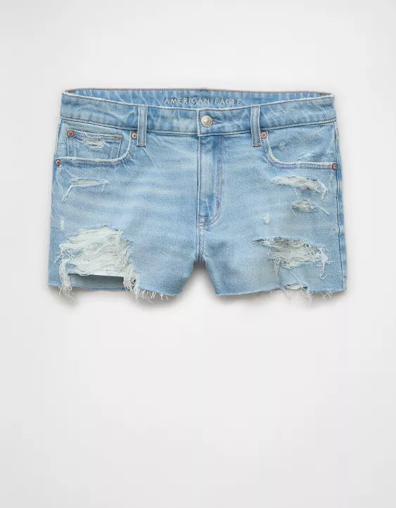 Aeo AE Stretch Ripped Denim Perfect Shortie