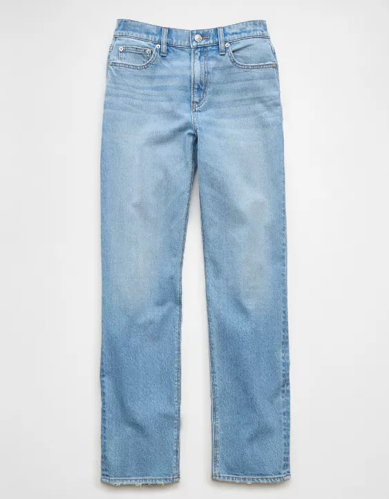 Aeo AE Stretch Super High-Waisted Straight Jean