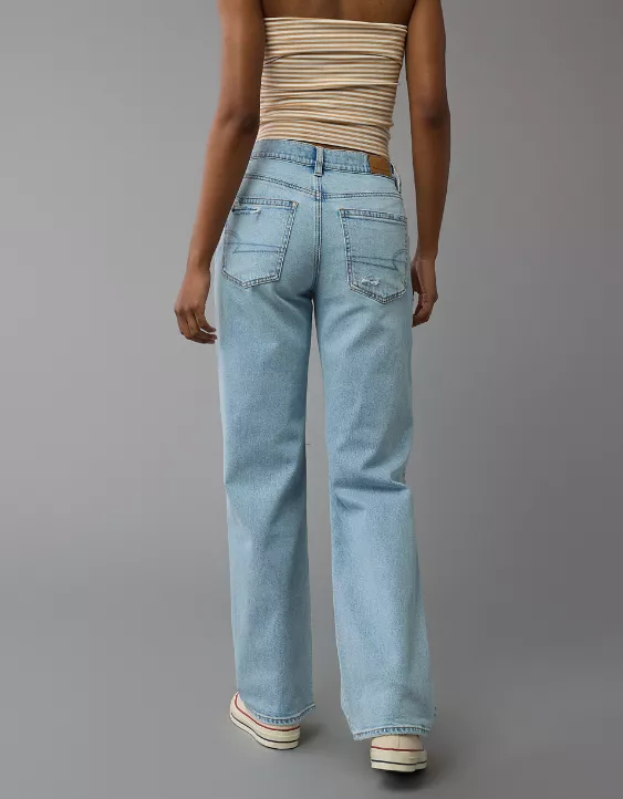 Aeo AE Strigid Ripped High-Waisted Stovepipe Jean