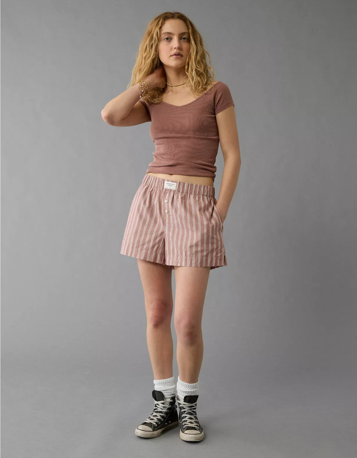 aeo AE Striped Boxer Sleep Short