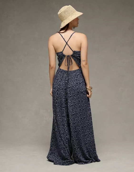 Aeo AE Sunchaser Knit Babydoll Jumpsuit