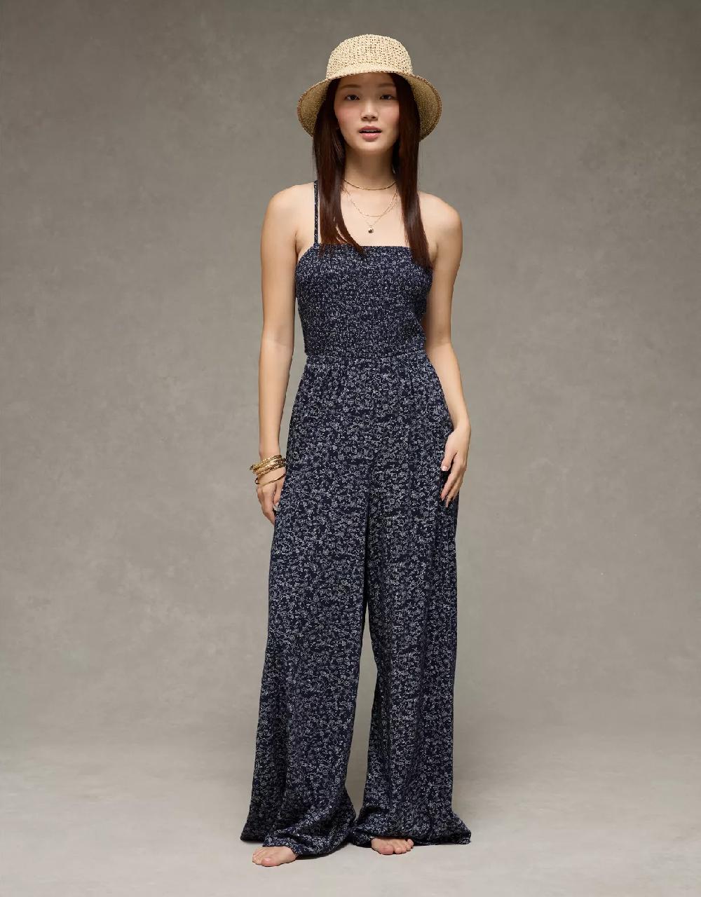 aeo AE Sunchaser Knit Babydoll Jumpsuit