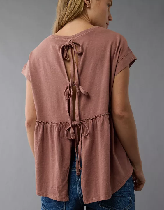 Aeo AE Sunchaser Knit Babydoll Swing T-Shirt