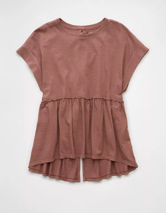 Aeo AE Sunchaser Knit Babydoll Swing T-Shirt