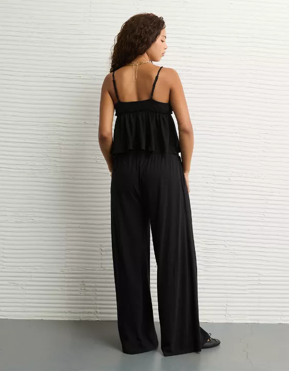 Aeo AE Sunchaser Knit Crochet Babydoll Cami