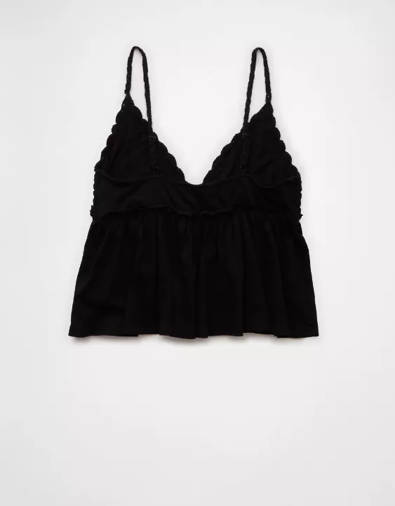 Aeo AE Sunchaser Knit Crochet Babydoll Cami