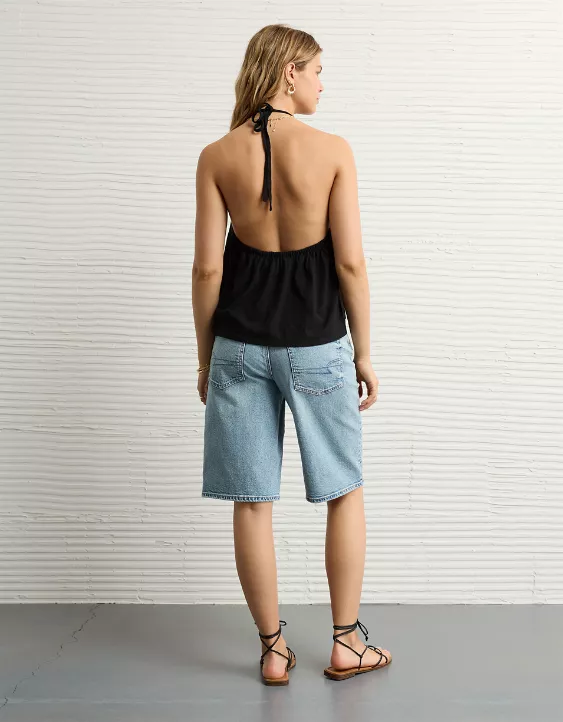 Aeo AE Sunchaser Knit Crochet Halter Top