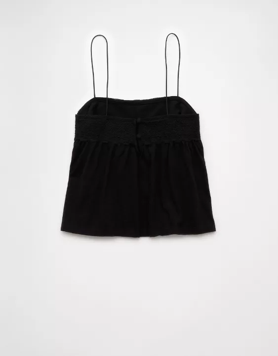 Aeo AE Sunchaser Knit Lace Trim Cami