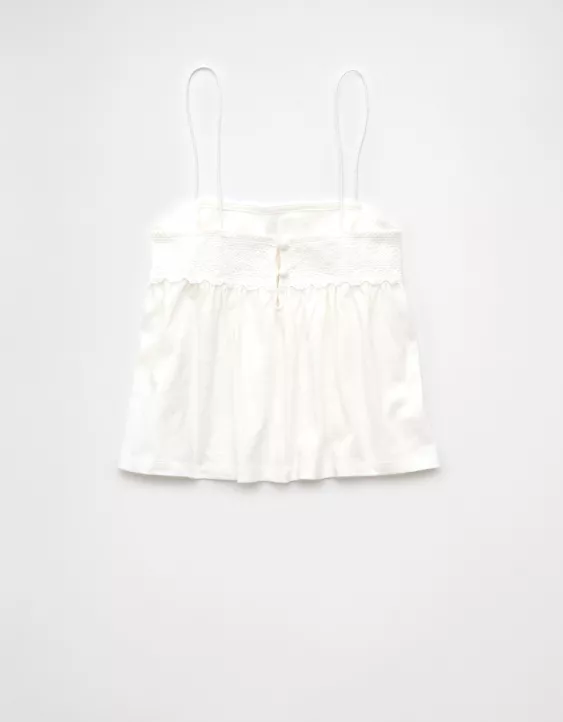 Aeo AE Sunchaser Knit Lace Trim Cami