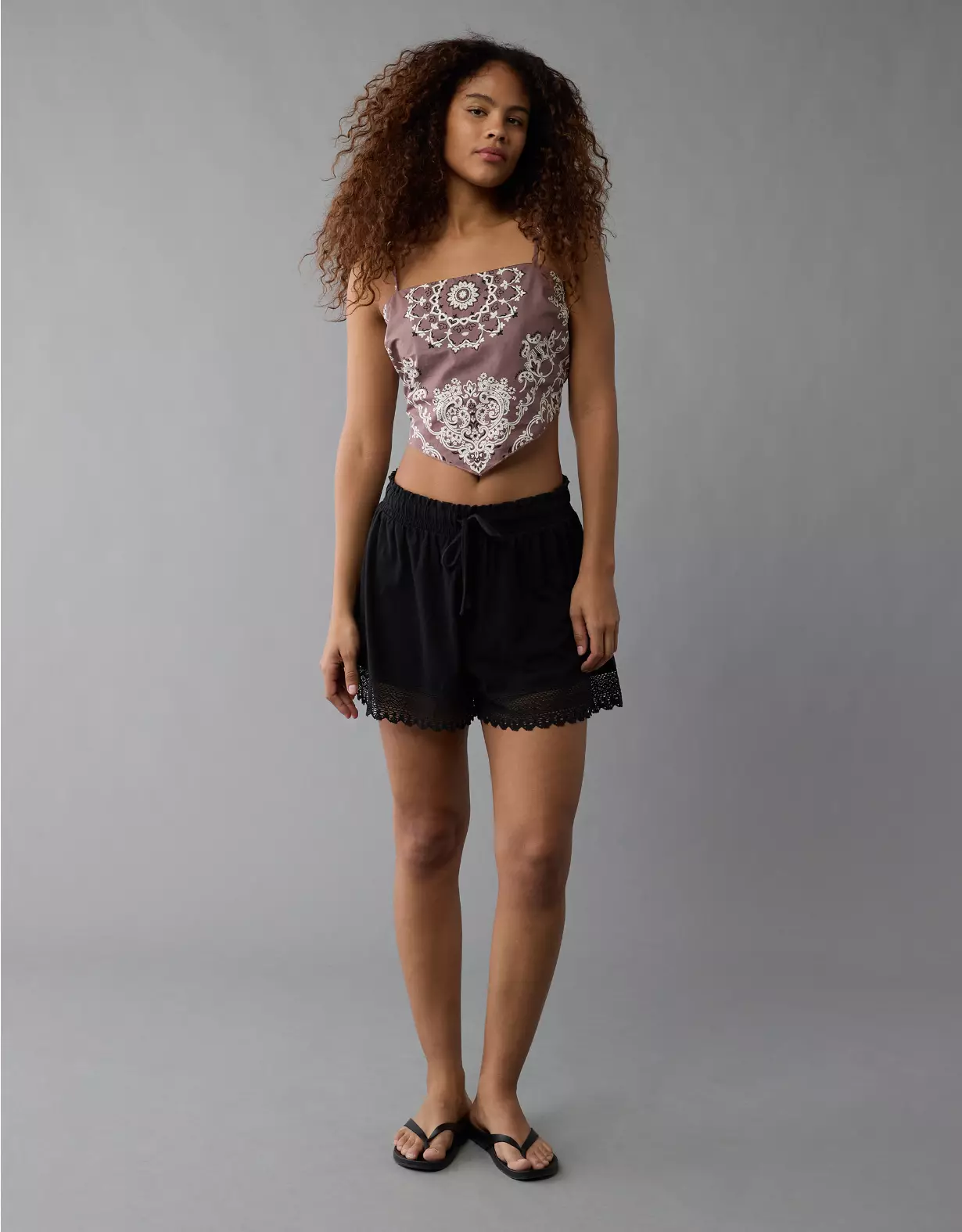 aeo AE Sunchaser Knit Lace Trim Short