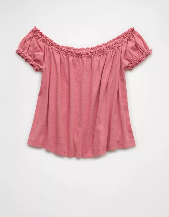 Aeo AE Sunchaser Knit Off The Shoulder Swing Top