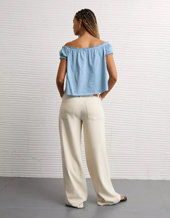 Aeo AE Sunchaser Knit Off The Shoulder Swing Top