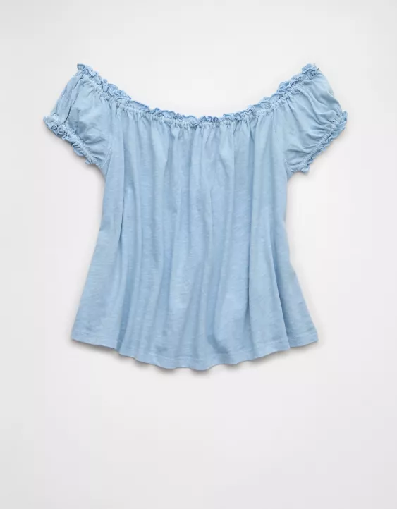 Aeo AE Sunchaser Knit Off The Shoulder Swing Top