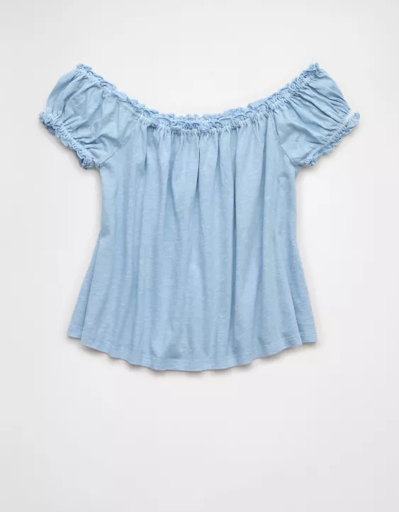 Aeo AE Sunchaser Knit Off The Shoulder Swing Top