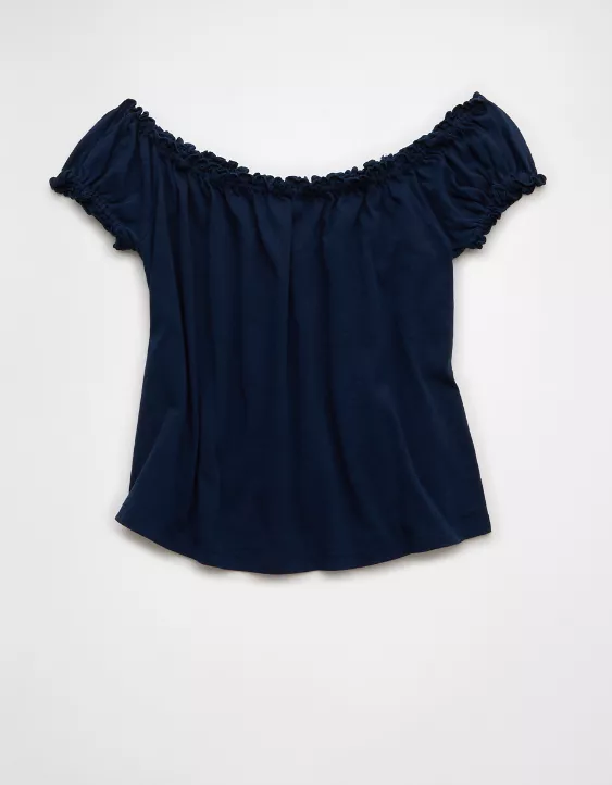 Aeo AE Sunchaser Knit Off The Shoulder Swing Top
