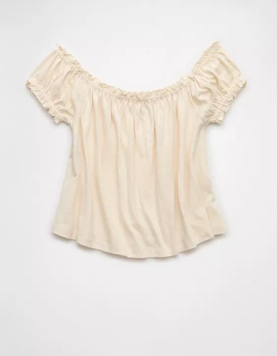 Aeo AE Sunchaser Knit Off The Shoulder Swing Top