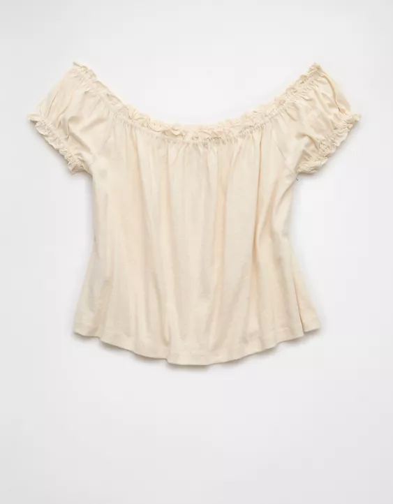 Aeo AE Sunchaser Knit Off The Shoulder Swing Top