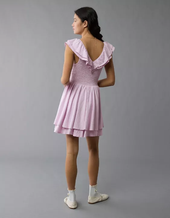 Aeo AE Sunchaser Knit Ruffle Mini Dress