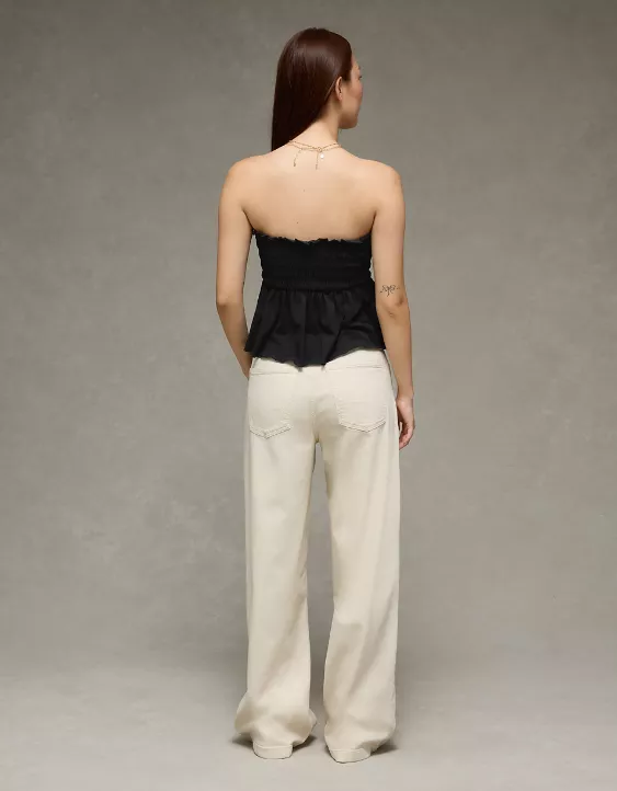 Aeo AE Sunchaser Knit Ruffle Smocked Tube Top