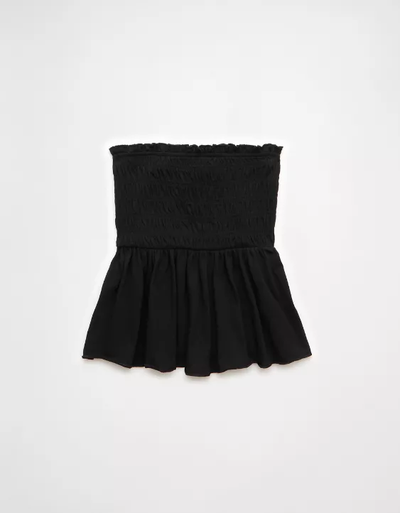 Aeo AE Sunchaser Knit Ruffle Smocked Tube Top